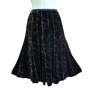 SiLK VeLVeT Anne Klein Midi Skirt Dark Plush Panels Mermaid Side Zip Lined 4